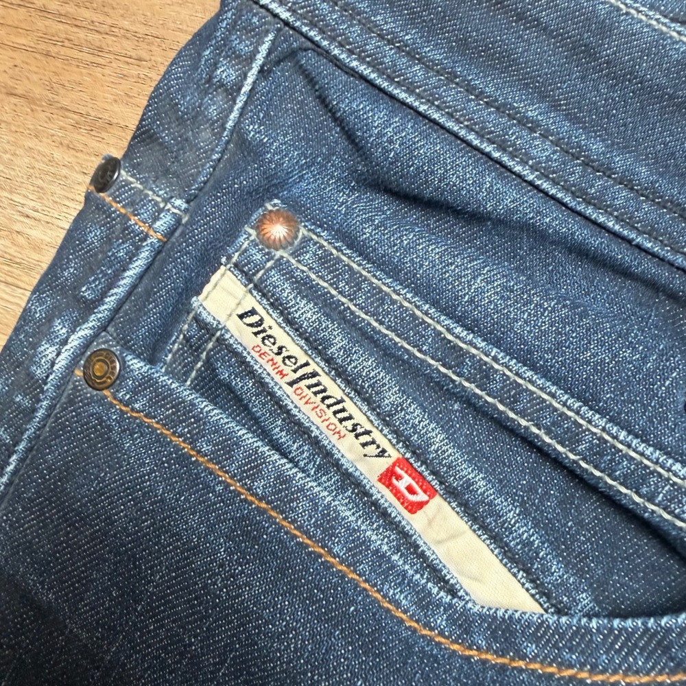 Diesel Paddom Jeans Mens 29x30 Blue Dark Wash Straight Leg Stretch Made in Italy - Picture 5 of 15